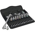 Jeu Cliquet Zyklop en métal, levier d'inversion à carré 1/4", 28 pièces