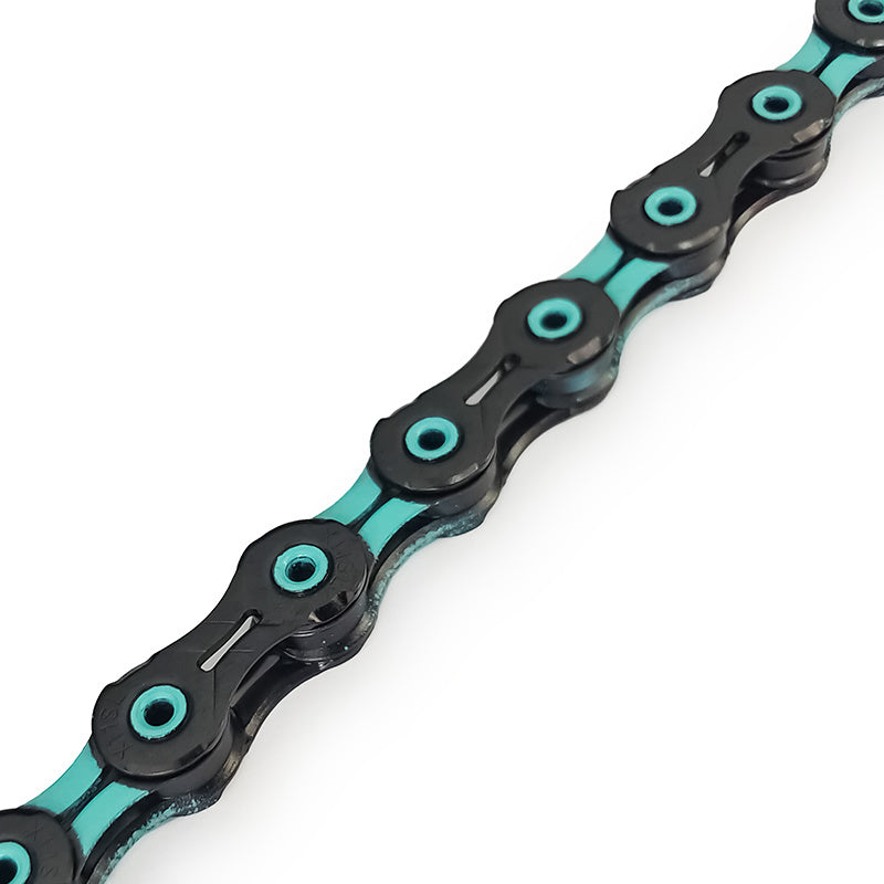 Cahine 11 vitesses, DLC 11 Speed Diamond Like Coating Chains , couleur Celeste Bianchi
