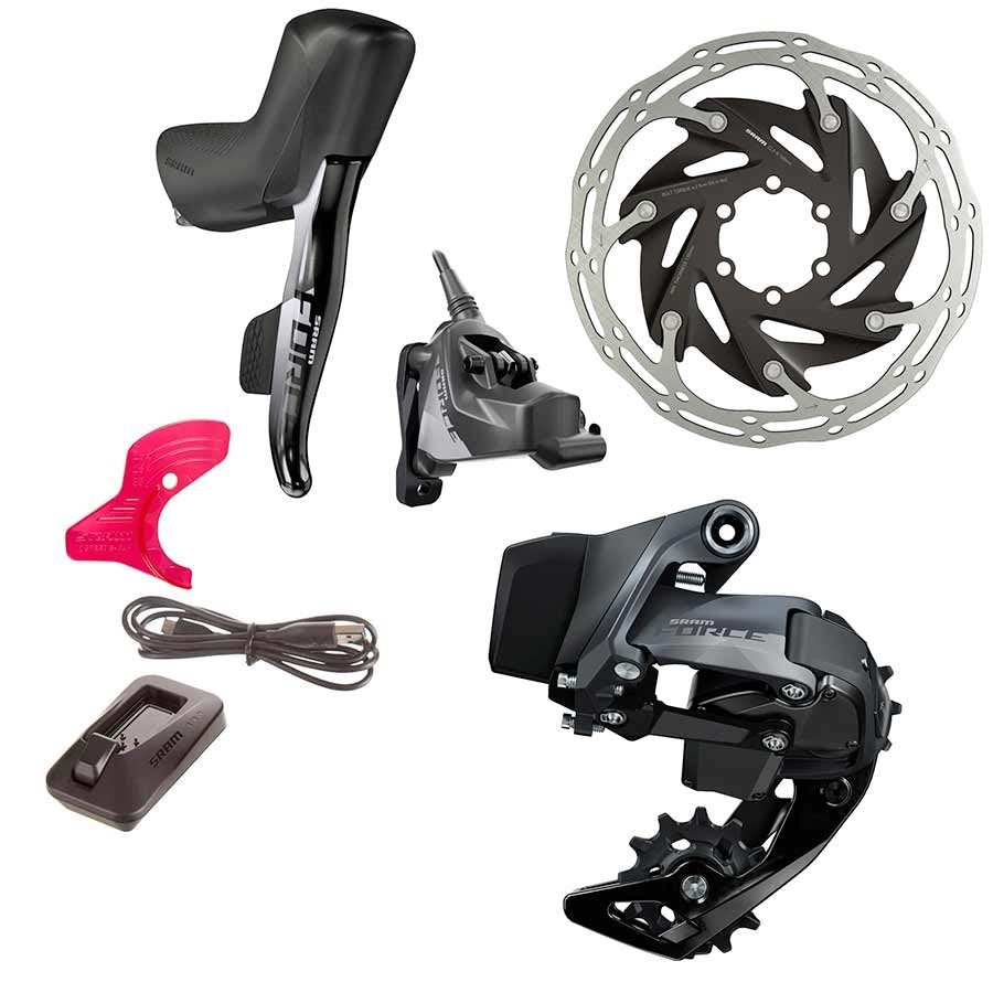 SRAM, Force eTap AXS HRD, Groupe de pièces, 1x, Disque hydraulique, Flat Mount, Kit