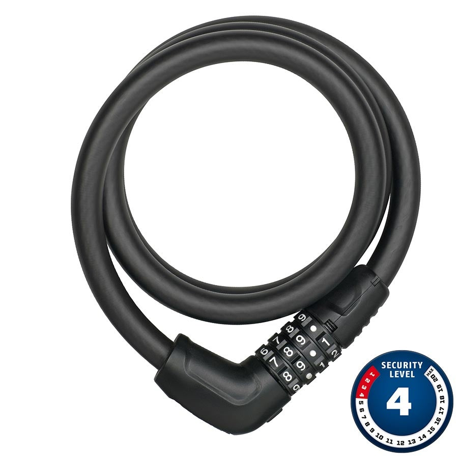 Cadenas à câble, Combinaison, 12mm, 85cm, Noir, 6412C