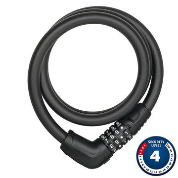 Cadenas à câble, Combinaison, 12mm, 85cm, Noir, 6412C