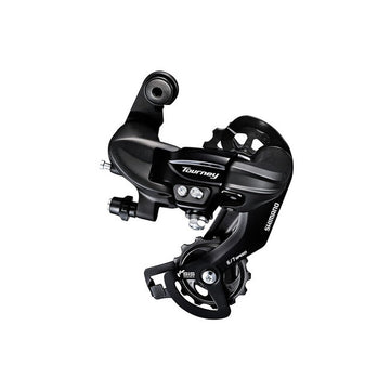 Dérailleur Arrière, Tourney RD-TY300,  6/7sp., SGS, Black, avec adaptateur Adaptateur type crochet