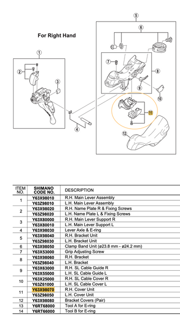 Cover Unit ST-9000 R.H Y63X98070