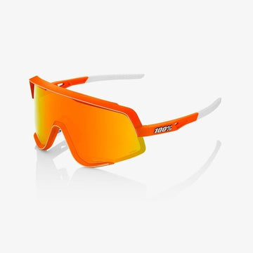 100% Glendale Sunglasses, Neon Orange frame - HiPER Red Multilayer Mirror Lens