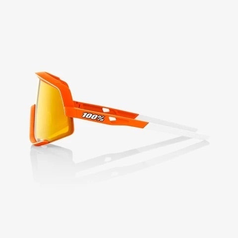 100% Glendale Sunglasses, Neon Orange frame - HiPER Red Multilayer Mirror Lens