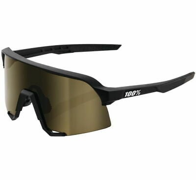 100% S3 Sunglasses, Soft Tact Black frame - Soft Gold Mirror lens