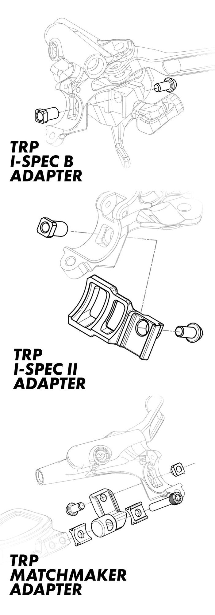 Adaptateur de Levier de Frein TRP à manette Shimano I-Spec II	Droite
