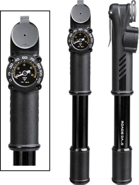 Mini-Pompe à double action Roadie DA-G 120 psi / manomètre analogique